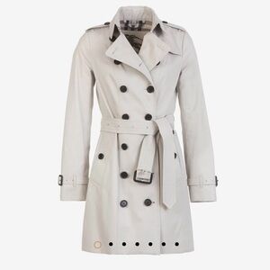 NWT BURBERRY The Sandringham Mid-length Trench Coat in Stone Color - UK02/30FR